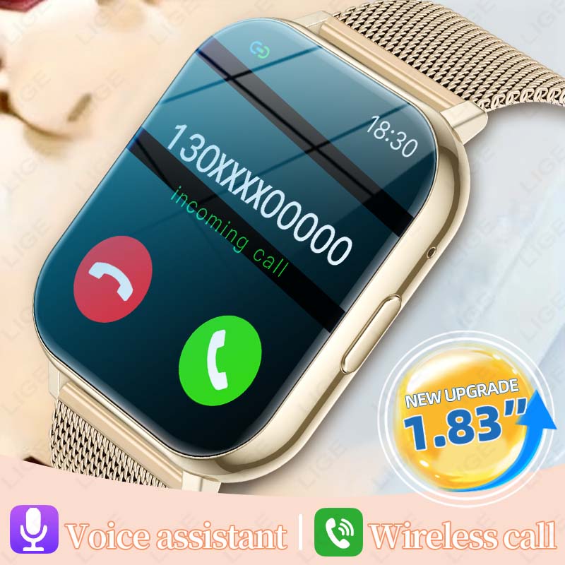 Luxury Watch Hd - สมาร์ทวอทช์ LIGE 2026 ระบบแอนดรอยด์ หน้าจอสัมผัสเต็มรูปแบบ 1.83