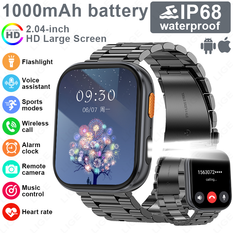 Luxury Watch Hd - นาฬิกาสมาร์ทวอทช์ LIGE รุ่นใหม่ สไตล์ทหาร สำหรับกิจกรรมกลางแจ้ง แบตเตอรี่
