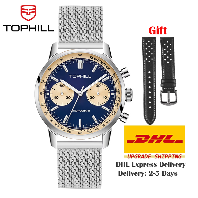 Chronograph Flyback Watch - นาฬิกาโครโนกราฟ TOPHILL นาฬิกาแข่งรถ Seagull 1963 นาฬิกา