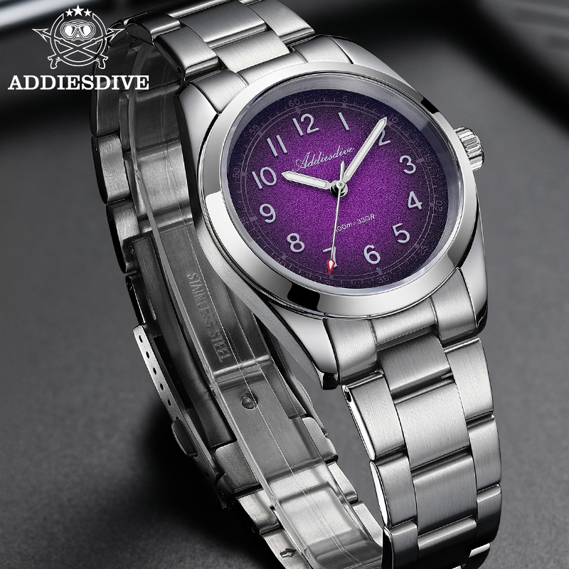 Luxury Watch It - ADDIESDIVE ใหม่นาฬิกาควอตซ์สำหรับนักดำน้ำชาย 36 มม.กระจกแซฟไฟร์ซูเปอร์ลูมินัสนาฬิกาข้อมือ 100M กันน้ำสแตนเลสชายนาฬิกา