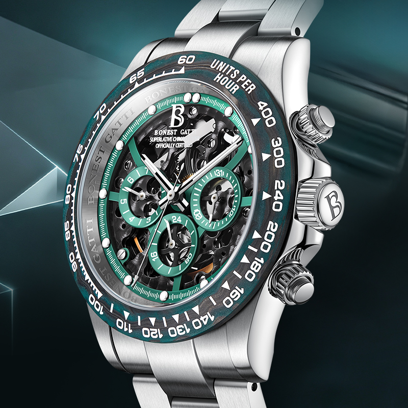 Chronograph Flyback Watch - นาฬิกาข้อมือผู้ชาย BONEST GATTI ระบบอัตโนมัติ กลไกจักรกล รุ่น