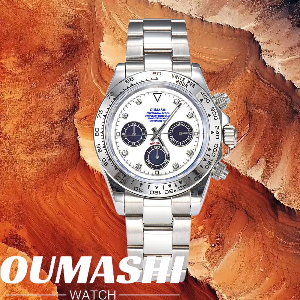 Chronograph Flyback Watch - นาฬิกาหรู VK63 กระจกแซฟไฟร์ ตัวเรือนสแตนเลสสตีล 316L กันน้ำ