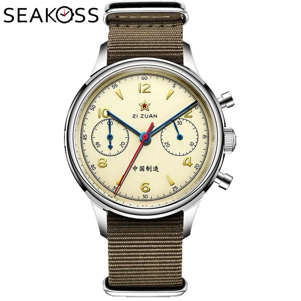 Chronograph Flyback Watch - นาฬิกาข้อมือผู้ชาย SEAKOSS 1963 โครโนกราฟ 40 มม.