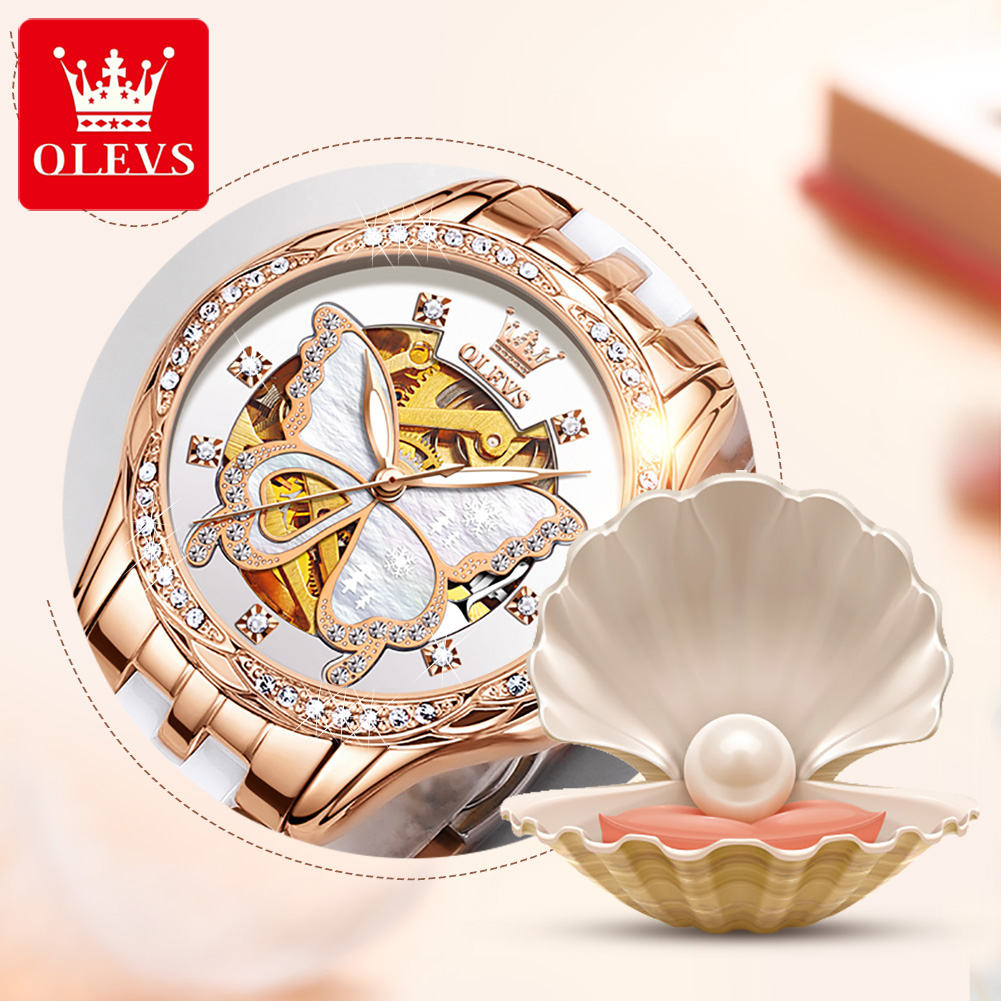 Luxury Watch Hd - OLEVS 6622 ผู้หญิงหรูหราทั้งหมดนาฬิกากลไกอัตโนมัติ HD กันน้ํา Elegant