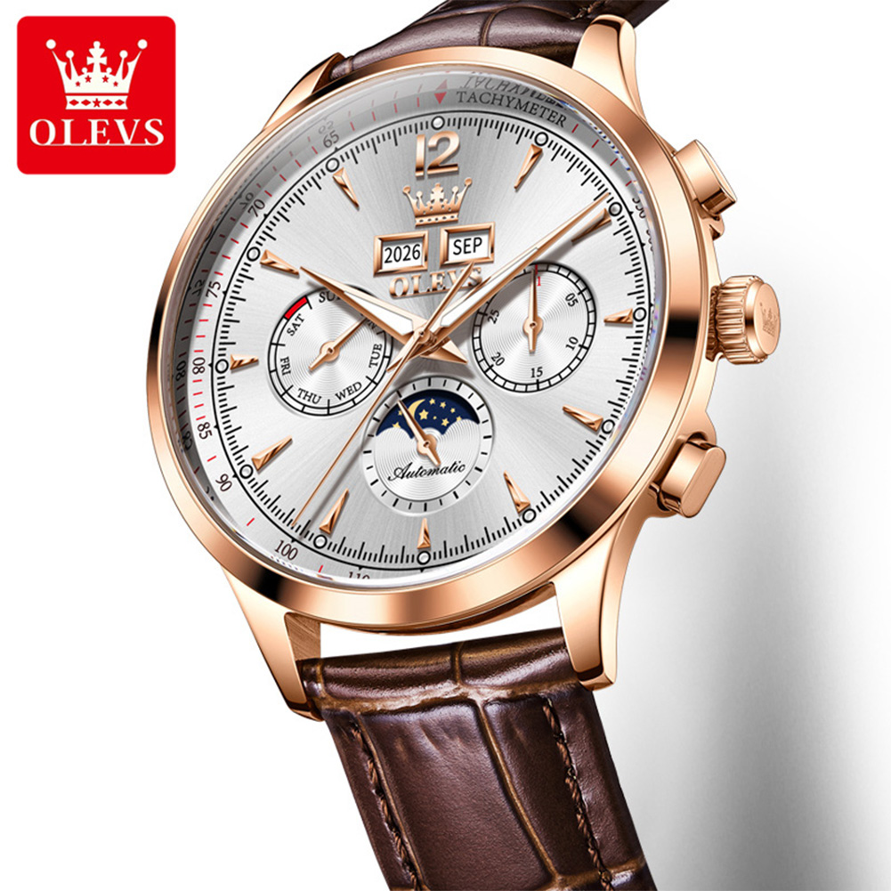 นาฬิกา OLEVS 7128 รุ่น Moon Ph - Chronograph Flyback Watch บทวิจารณ์และราคา