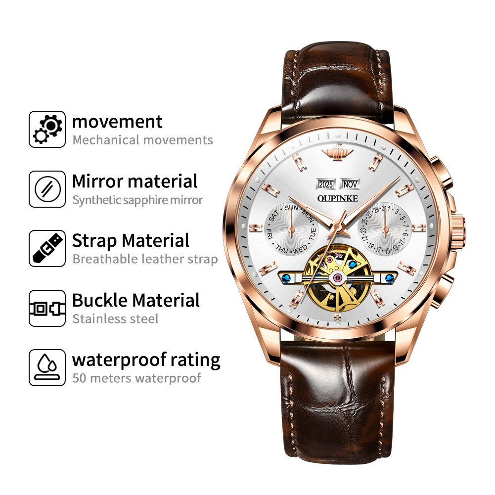 OUPINKE นาฬิกาผู้ชายแบรนด์หรูน - Luxury Watch Hd บทวิจารณ์และราคา