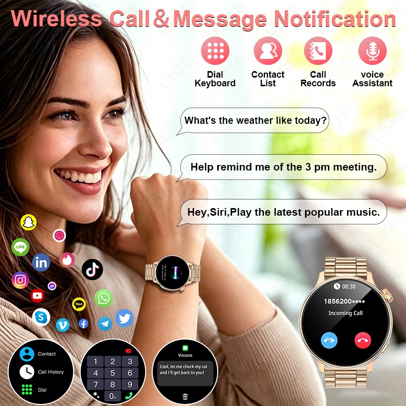 LIGE นาฬิกาสมาร์ทวอทช์สำหรับผู - Luxury Watch Hd บทวิจารณ์และราคา