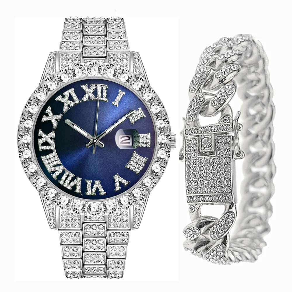 กำไลข้อมือแบบเต็มประดับเพชรเที - Luxury Watch Miami บทวิจารณ์และราคา
