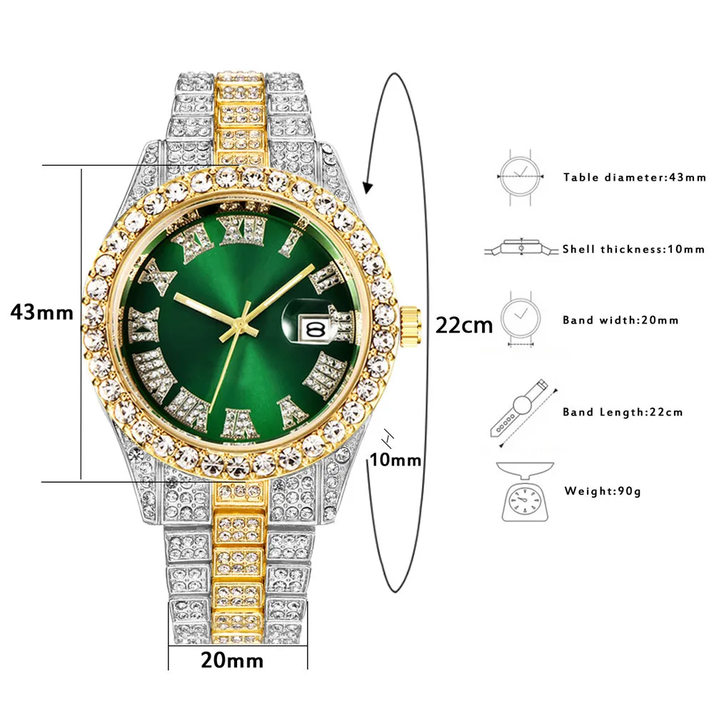 กำไลข้อมือแบบเต็มประดับเพชรเที - Luxury Watch Miami บทวิจารณ์และราคา