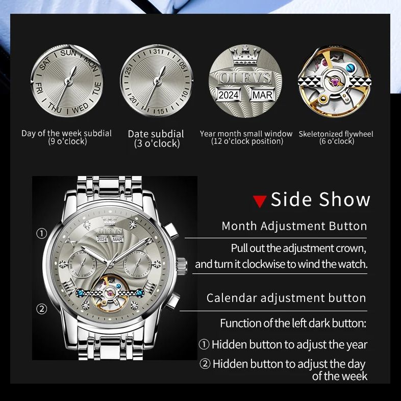 OLEVS 7088 นาฬิกาผู้ชายแบรนด์ห - Luxury Watch Hd บทวิจารณ์และราคา
