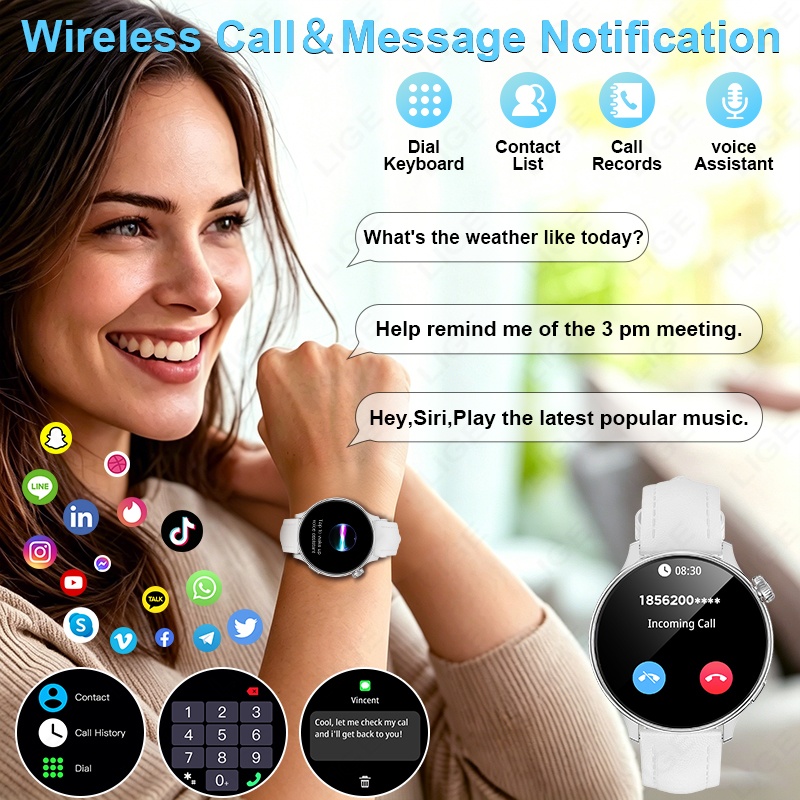 LIGE นาฬิกาอัจฉริยะสำหรับผู้หญ - Luxury Watch Hd บทวิจารณ์และราคา