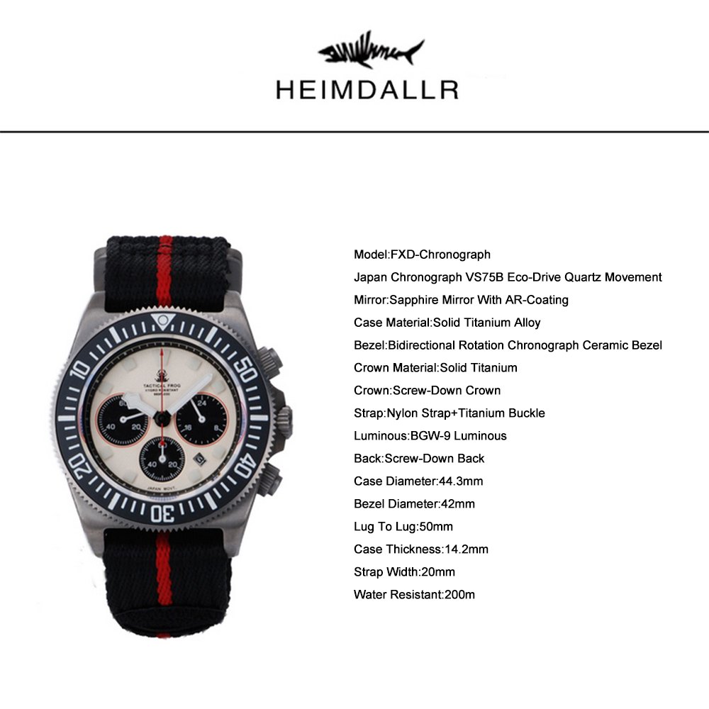 นาฬิกา Tactical Frog Men Chron - Titanium Sport Watch บทวิจารณ์และราคา